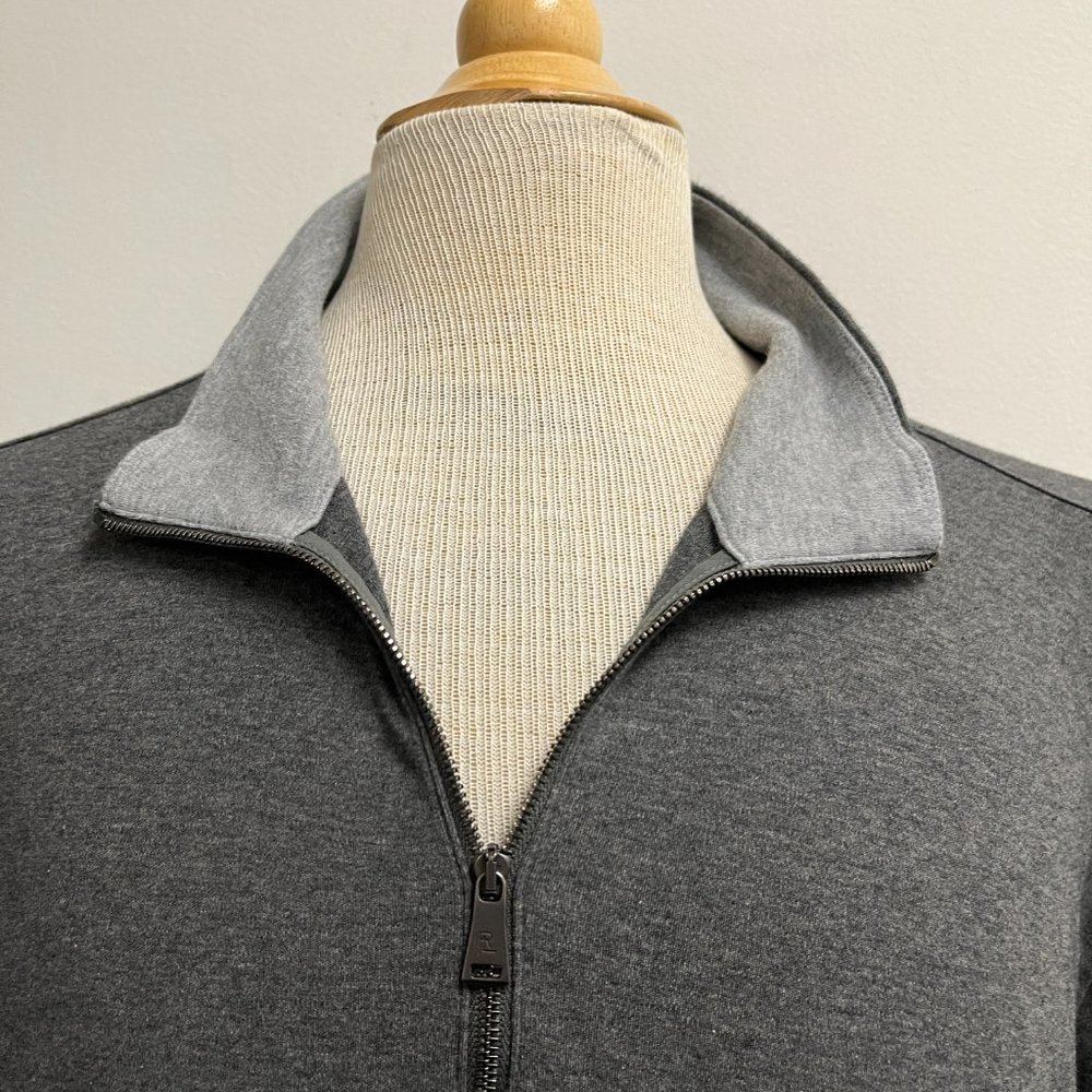 Ralph Lauren purple label collection gray Pima cotton quarter zip top xxl 2xl